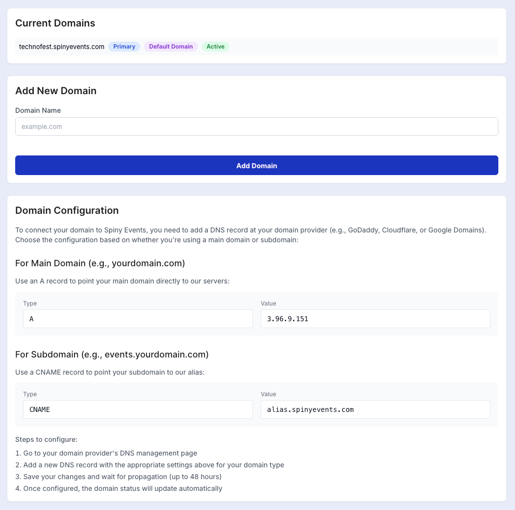 How to add a Custom Domain